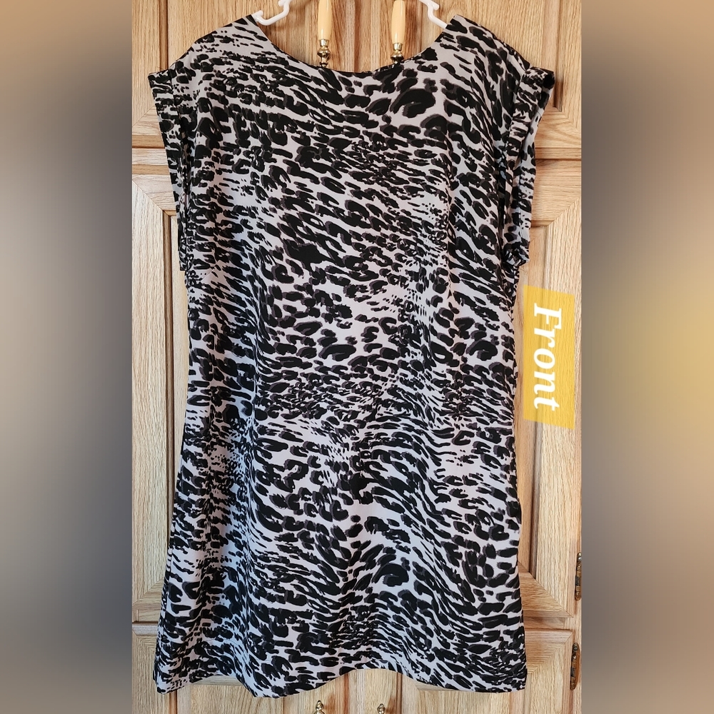 Apt. 9 - Large Cheetah Semi-Sheer Shift Dress